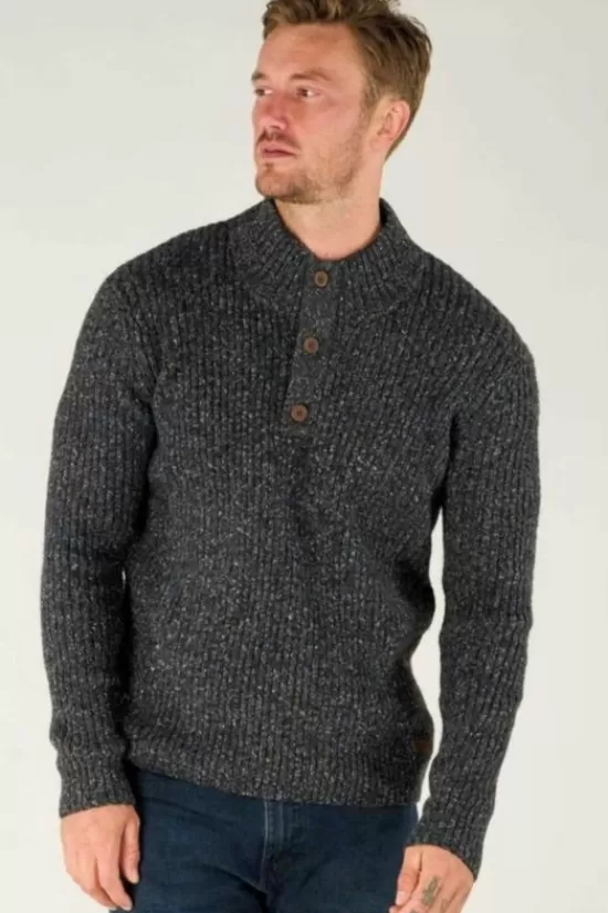 Fashion Trui Ranga Button Mock Neck Truien