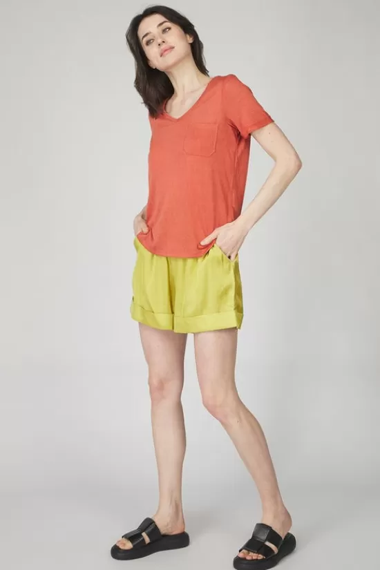 Cheap T-Shirt Tessi Slub Ss V Neck T-Shirts & Tops