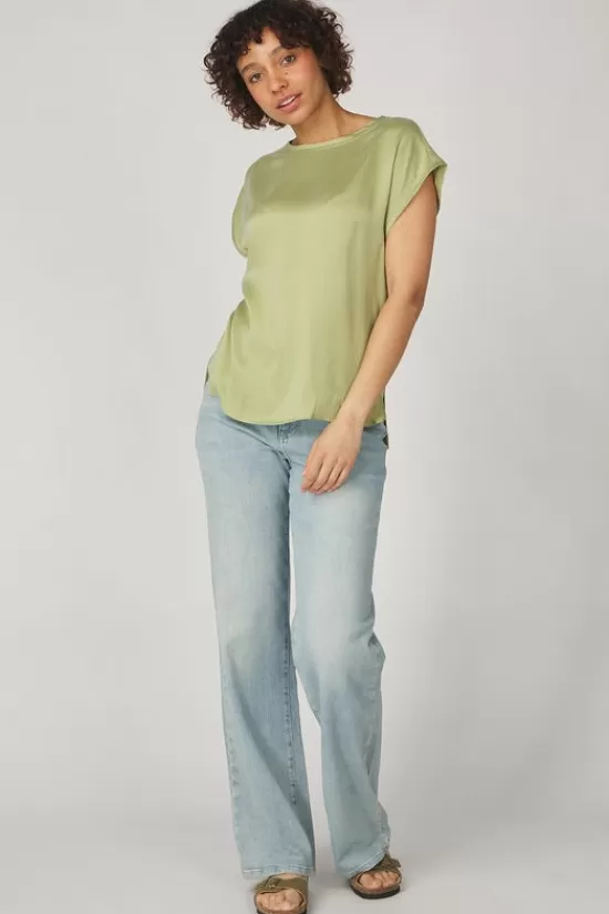 Shop T-Shirt With Round Neck And Cap Without Should T-Shirts & Tops