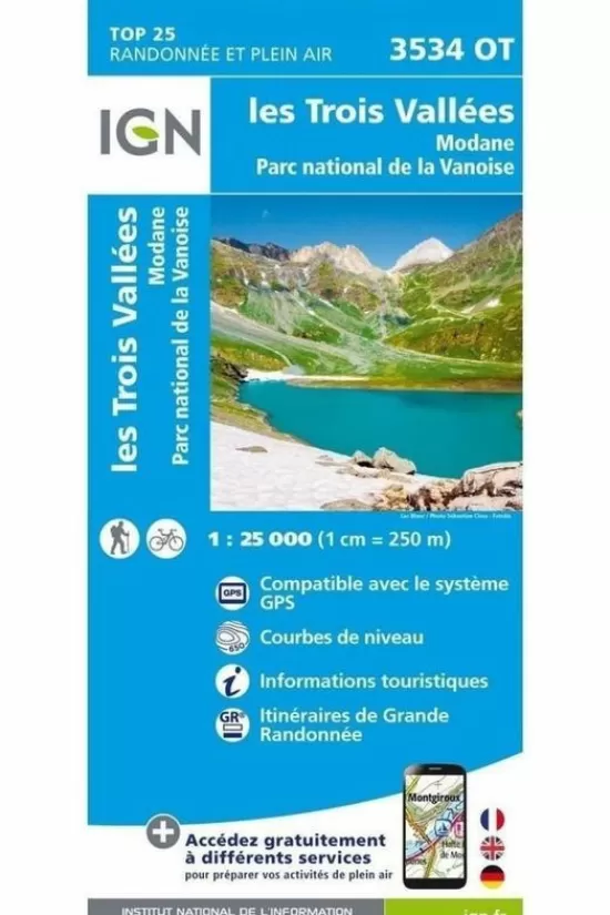 Hot Wandelkaart Les Trois Vallees / Modane Pn De La Vanoise - 3534Ot Kaarten